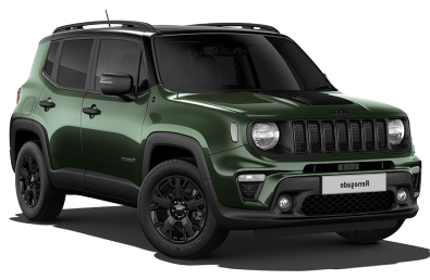 A green Jeep Renegade 4x4 SUV used on the Georgia self-drive road trip tour