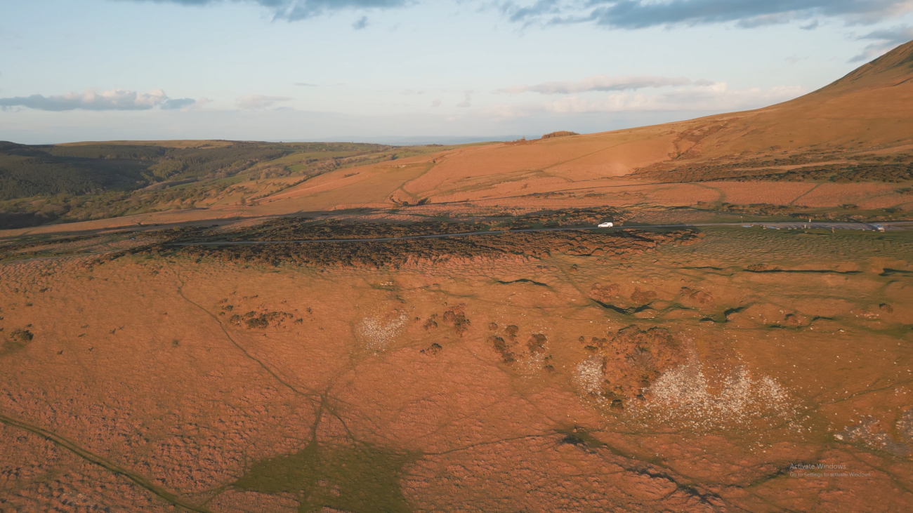 Aerial view of Karoo landscape at sunset South Africa
